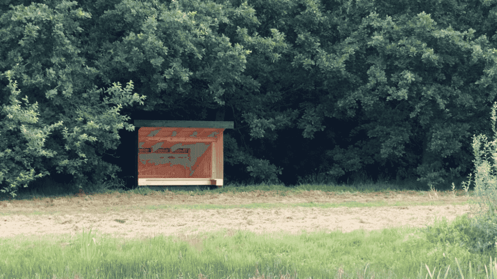 Kleines Shelter am Randes vom Wald